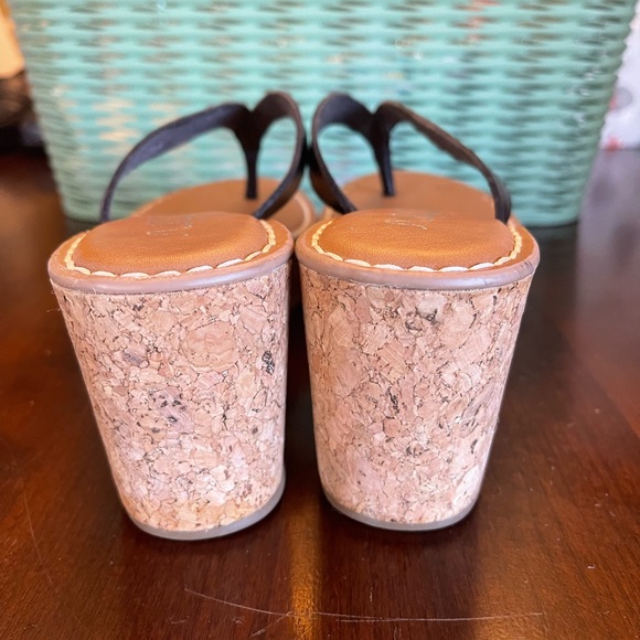 Sugar Sandals Women's Natural Cork Wedge Thong Open-Toe Slip-On Size 6.5M - Picture 5 of 7